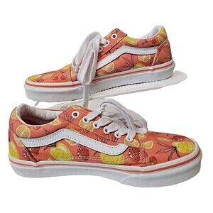 Junior Girl's VANS Orange, Cherry, & Pineapple Print Lace-up Sneakers, Sz 3.5